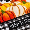 Evergreen Pumpkin Plaid Truck House Burlap Flag - 2 of 3