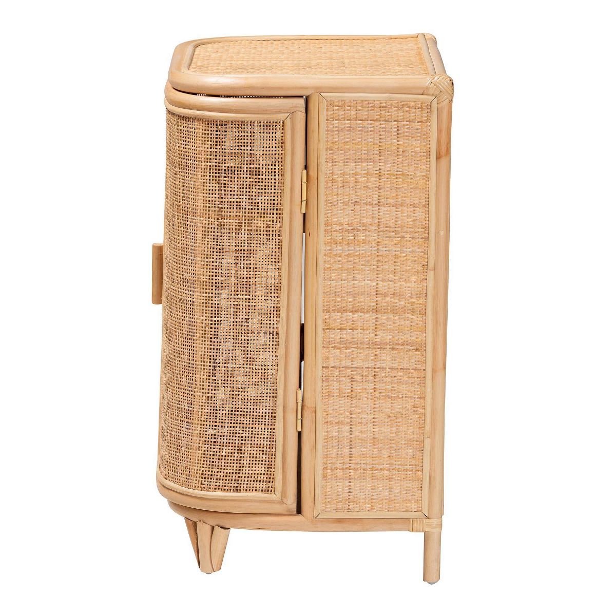 bali & pari Yanka Natural Rattan Storage Cabinet Natural: Handcrafted, 2-Shelf, Bohemian Design - thumbnail 5