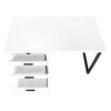 Vynxaria Modern 48" White Computer Desk with Black Metal Frame Reversible Setup Storage Drawers for Home Office - 2 of 4