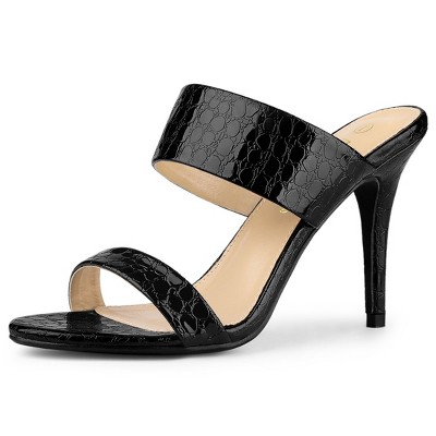 Allegra K Women's Open Toe Stiletto Heel Slide Sandals