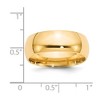 Black Bow Jewelry 7mm or 8mm 14K Yellow Gold Domed Comfort Fit Band - 4 of 4