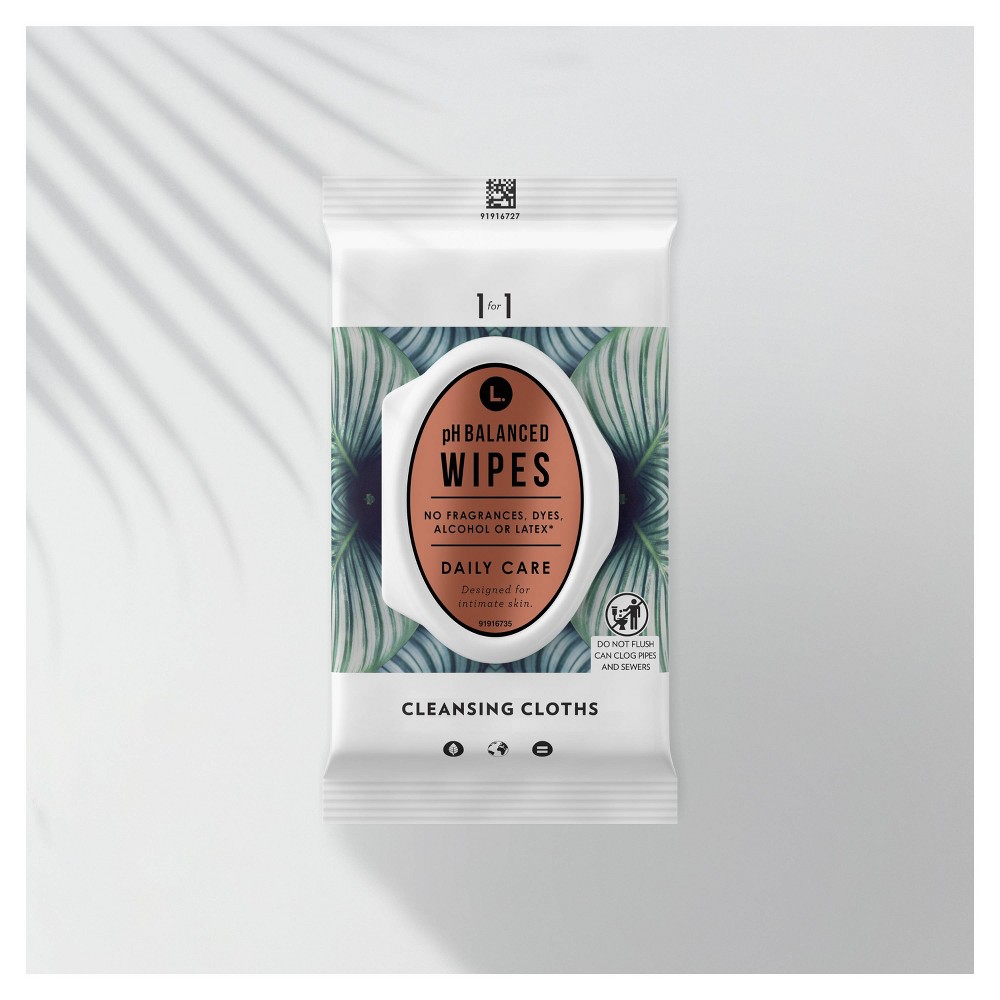 L. Fragrance Free Wipes  pH Balanced  Hypoallergenic  30 Count