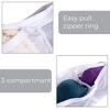 Smart Design 3 Compartment Wash Bag with Safety Zipper - White - 4 of 4