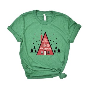 Simply Sage Market Women's Cabin Christmas Short Sleeve Graphic Tee - 1 of 3