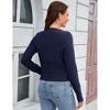 Coolmee Womens Cable Knit Cardigan Sweaters Button Up Crew Neck Long Sleeve Slim Fall Sweater Coats - 4 of 4