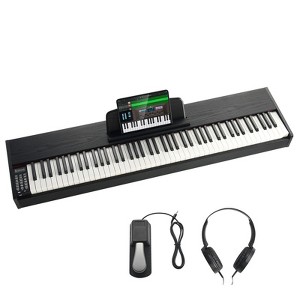 VEVOR Weighted Digital Piano, 88 Key Fully Weighted Keys, Electric Piano Dual Keyboard & Speakers with Sustain Pedal Headphone,Black - 1 of 4