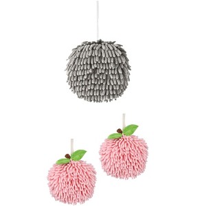 REGALWOVEN 3 Pack Soft Absorbent Fluffy Chenille Hand Towels for Bathroom 6" x 6" - 1 of 4