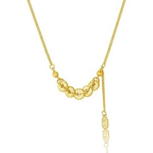 HTUTWOO Five Coins Necklace for Women, 18k Gold Plated Five Coins, Adjustable Choker, for Everyday Wear&occasions - 1 of 4