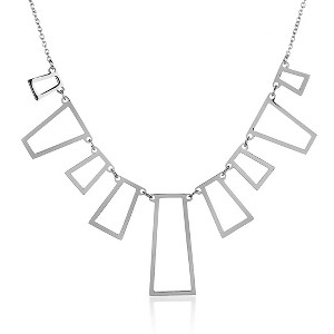 ELYA Women's Polished Open Geometric Stainless Steel Necklace - 1 of 4