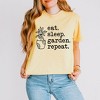 Simply Sage Market Women's Eat Sleep Garden Repeat Short Sleeve Relaxed Fit Cropped Tee - image 2 of 4