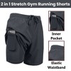 Jump Start Men's 2 in 1 Stretch Active Quick Dry Gym Running Shorts With Liner - 3 of 4