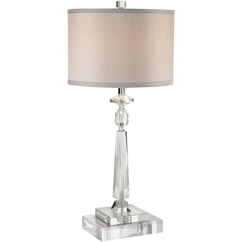 Vienna Full Spectrum Aline Traditional Table Lamp with Square Riser 28" High Crystal Gray Shade for Bedroom Living Room Bedside Nightstand Office Kids, 1 of 9