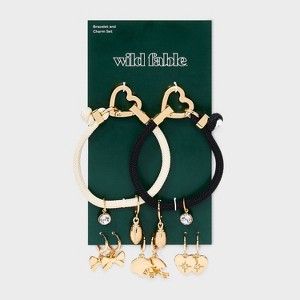 Game Day Football Heart Bow Bracelet with Charms Set - Wild Fable™ Gold - 1 of 3