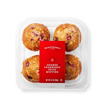 Holiday Orange Cranberry Spice Muffins - 4ct/14oz - Wondershop™