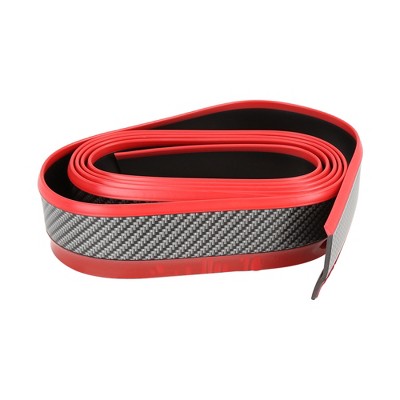 Unique Bargains Car Bumper Lip Splitter Side Skirt Carbon Fiber Pattern 2.5m Red 1pc