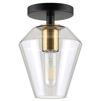 Hudson and Canal 7" Wide Semi Flush Mount with Glass Shade