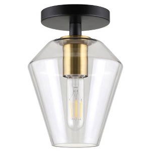 Hudson and Canal 7" Wide Semi Flush Mount with Glass Shade - 1 of 4