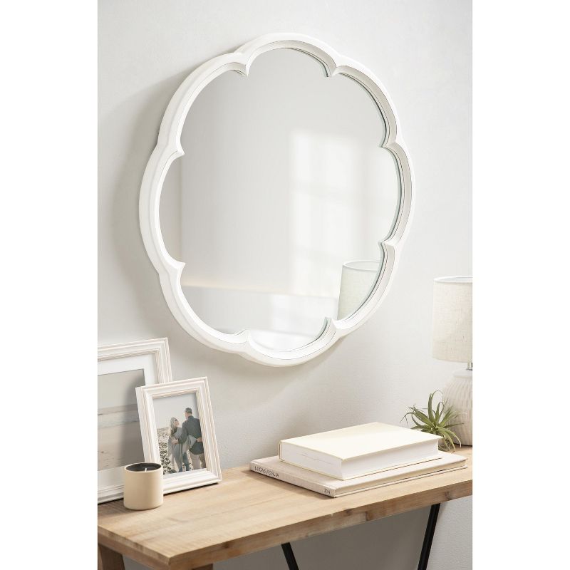 Kate and Laurel Maren Scalloped Wall Mirror, 26" Diameter, White, 6 of 9