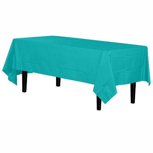 Exquisite Light Blue Plastic Table Cover Roll - 40 Inch X 100 Feet -  Disposable Light Blue Plastic Table Cloth Roll - Great for Parties and  Banquets