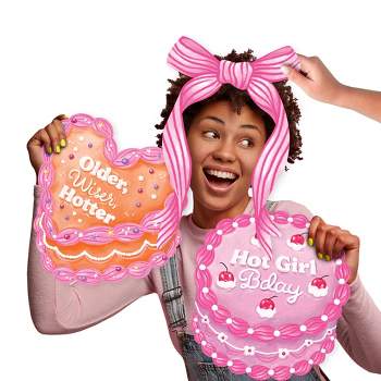 Big Dot of Happiness Hot Girl Bday - Vintage Cake Birthday Party Large Photo Props - 3 Pc