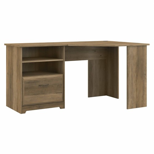 Cabot 60W Corner Desk with Storage Reclaimed Pine - Bush Furniture