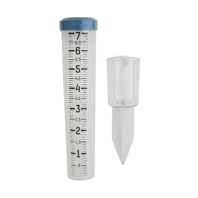 Taylor 7-Inch Clear Silicone Outdoor Rain Gauge with Stake