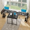 CAVINAS L-Shaped Gaming Desk, Modular Computer Desk with Storage Bag & CPU Tray, Stable Office Desk for Home Office, Sturdy Writing Table - 2 of 4