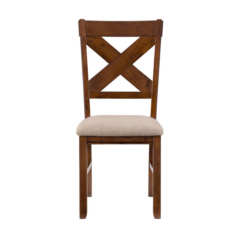 Set of 2 Jackson Wide X Back Fabric Side Chair Dark Hazelnut - Powell, 3 of 13