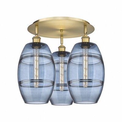 Vaz - 3 Light Flush Mount In Industrial Style-10.88 Inches Tall and 19.75 Inches Wide
