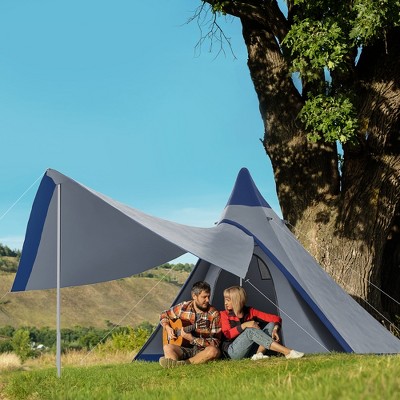 Vynxaria 2-3 Person Family Tipi Tent Extended Rooftop Canopy, 2000mm Waterproof Oxford, Nearly-Instant Setup, Compact Storage