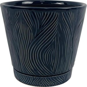 Border Concepts Ceramic Delica Loom Planter - 7 in. - Denim - Case of 4 - 1 of 1