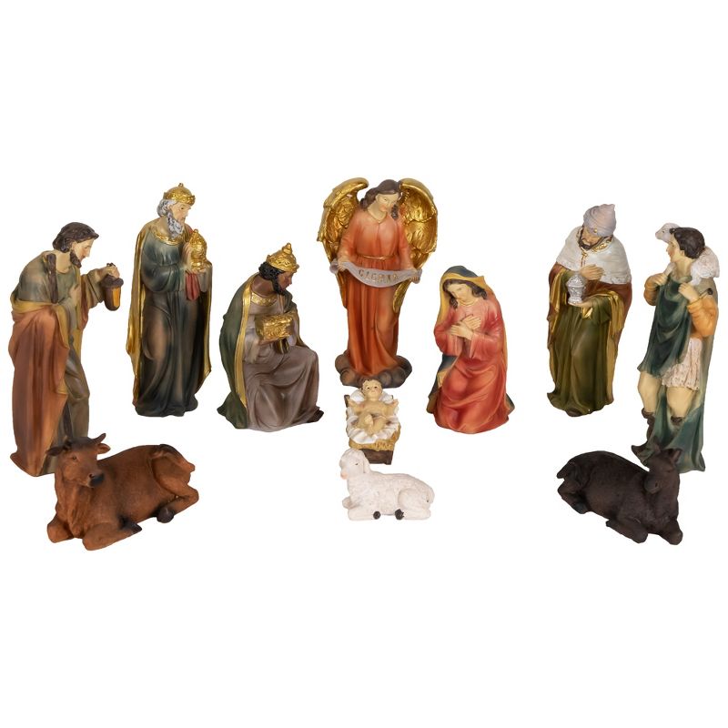 Northlight 11-Piece Brightly Colored Christmas Nativity Set 8", 1 of 2