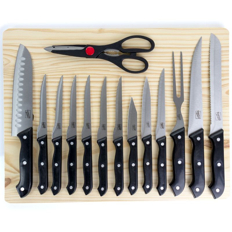 Gibson Home Wildcraft 15 Piece Stainless Steel Cutlery Set with Pine Wood Cutting Board, 5 of 15