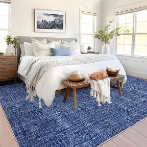 Washable Area Rug Large Indoor Carpet with Non-Slip Backing, Non-Shedding Oriental Distressed Printed Rug, Area Rugs for Living Room Bedroom Hallway - 1 of 4