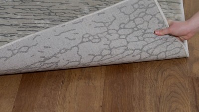 Abstract Meadow Chic 9' x 12' Beige Synthetic Area Rug