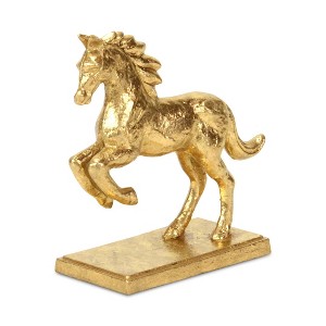 HomeRoots 7" Gold Cast Iron Horse Tabletop Sculpture - 1 of 4