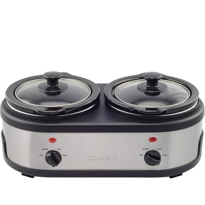 Courant 1.6-qt Double Slow Cooker (3.2 Qt Total) - Stainless Steel : Target