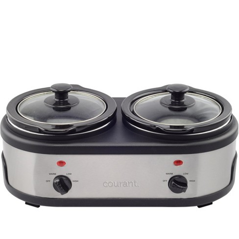 Courant 1.6-QT Double Slow Cooker (3.2 Qt Total) - Stainless Steel