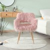 TOAOTBNBO Modern Pink Accent Chair with Ergonomic Backrest, Upholstered Arm Chair with Metal Legs, Soft Side Reading Chair for Bedroom - 3 of 4