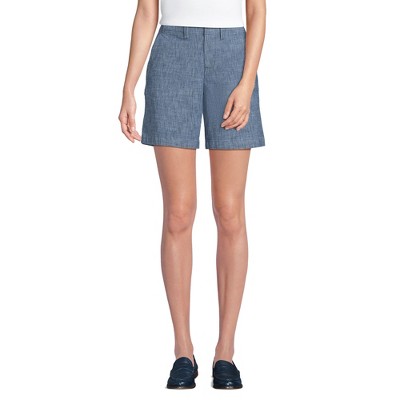Lands' End Women's Plus Size Elastic Back Classic 7" Chino Shorts