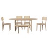 6-Piece Oval Dining Set - Rubber Wood Table with 4 Rattan Chairs & Bench, Modern Kitchen Set for 6 - 4 of 4