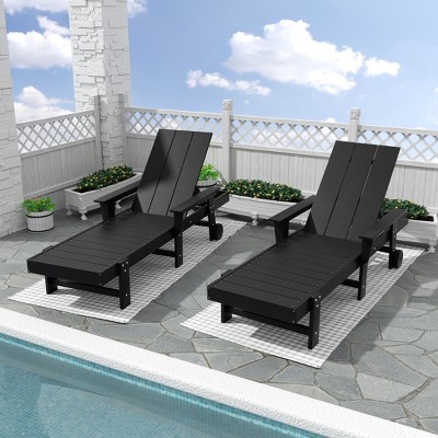 WestinTrends Ashore 2 Piece Reclining Chaise Lounge With Arms & Wheels