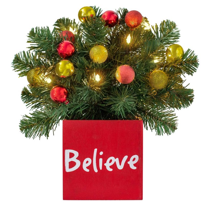 13in Believe Classic Greenery Christmas Decor - Haute D&#233;cor, 3 of 4