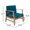 GDFStudio Abena Outdoor Acacia Wood Club Chair with Cushions - 3 of 4