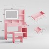 LIKEPAY Vanity Desk with Mirror, Power Outlet, Hair Dryer Bracket, Makeup Table with 2 Drawers,3 Color Modes Available for Bedroom - 2 of 4