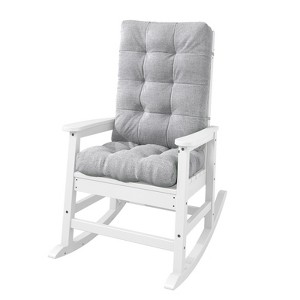 HYLEORY Oversized Outdoor Rocking Chair HDPE Rocking Chair with Cushion, Patio Rocking Chairs,Adirondack Chair for Porch - 1 of 4