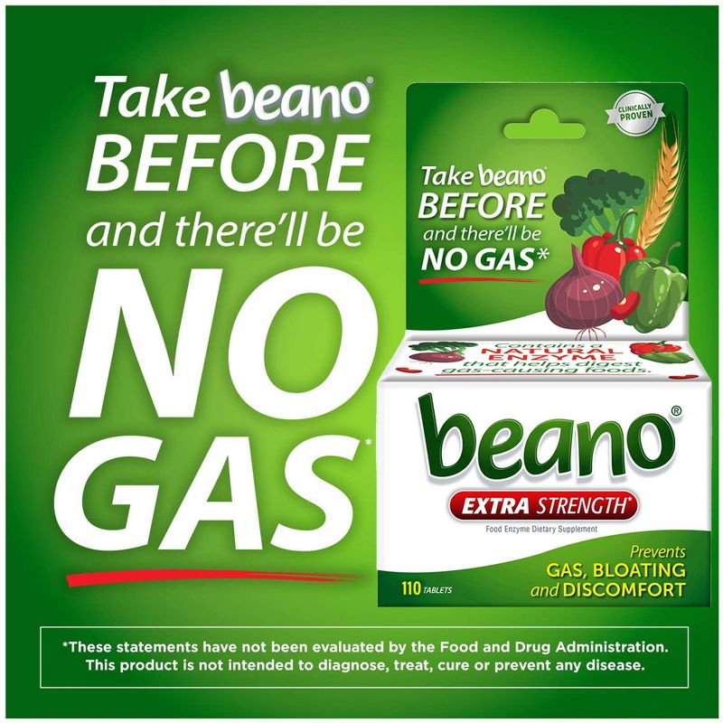 Beano Ultra 800 Gas Relief Prevention and Digestive Enzyme Supplement - 110ct, 4 of 8