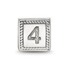 Black Bow Jewelry Triangle Block, Number 4 Sterling Silver Bead Charm - 3 of 4