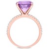 EVERLY JEWELRY | Rose Plated Sterling Silver 3 1/3 CT TGW Amethyst White Topaz Fashion Ring - 4 of 4