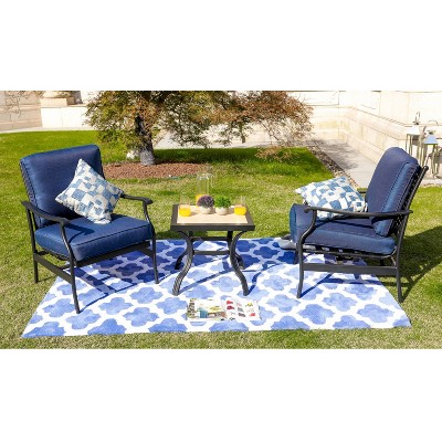 3pc Bistro Steel Patio Dining Set - Lokatse